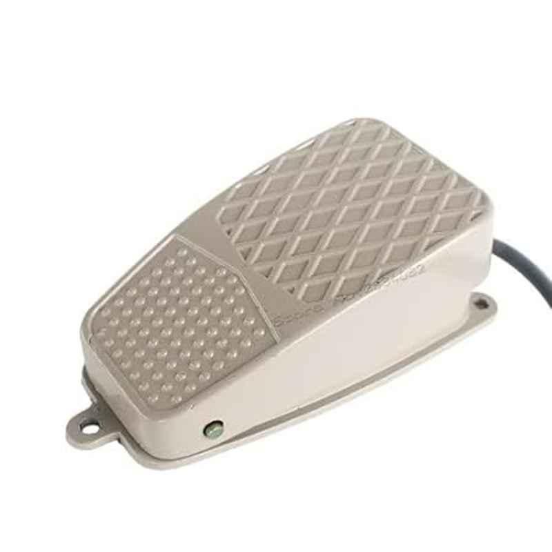 MME 10A Metal Grey 1NO+1NC Anti Slip Heavy Duty Pedal Foot Switch, FS-2