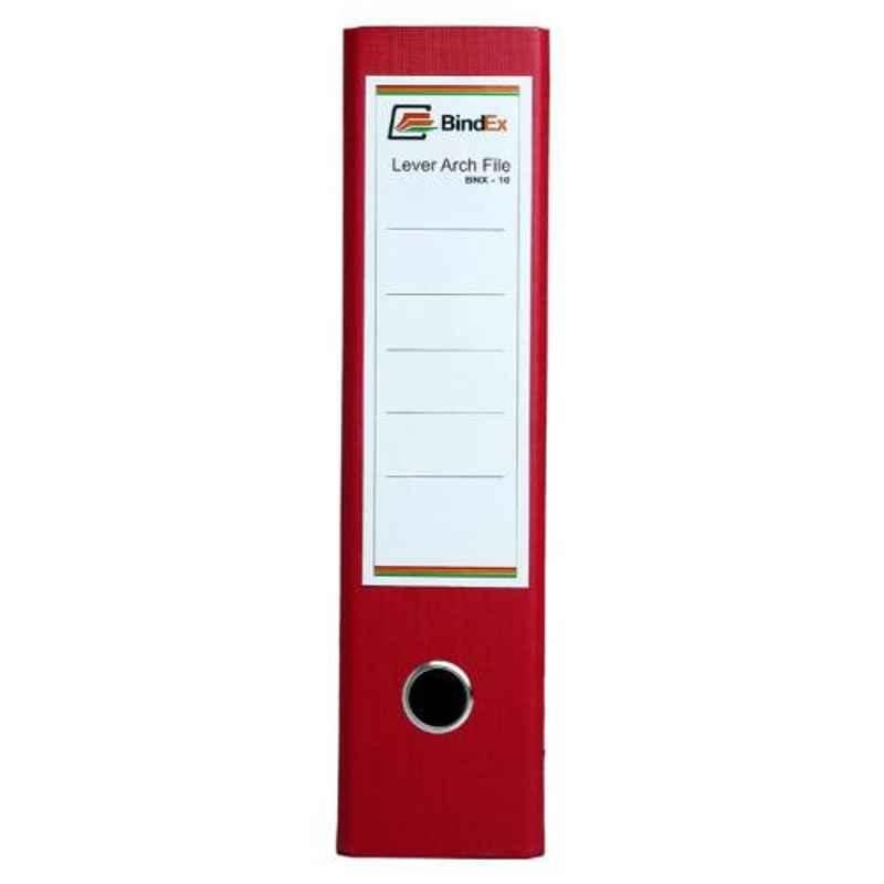 Bindex Red Laminated Office Lever Arch Box File, BNX10A1-Red-L (Pack of 4)