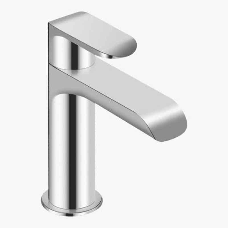 Kerovit Matrix Silver Chrome Finish Single Lever Basin Mixer without Pop-Up, KB811010