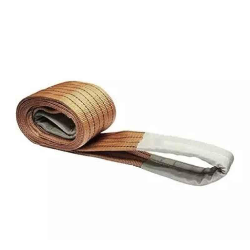 Harrison 6 Ton 4m Polyester Brown Lifting Belt Webbing Sling, HLB6T4M