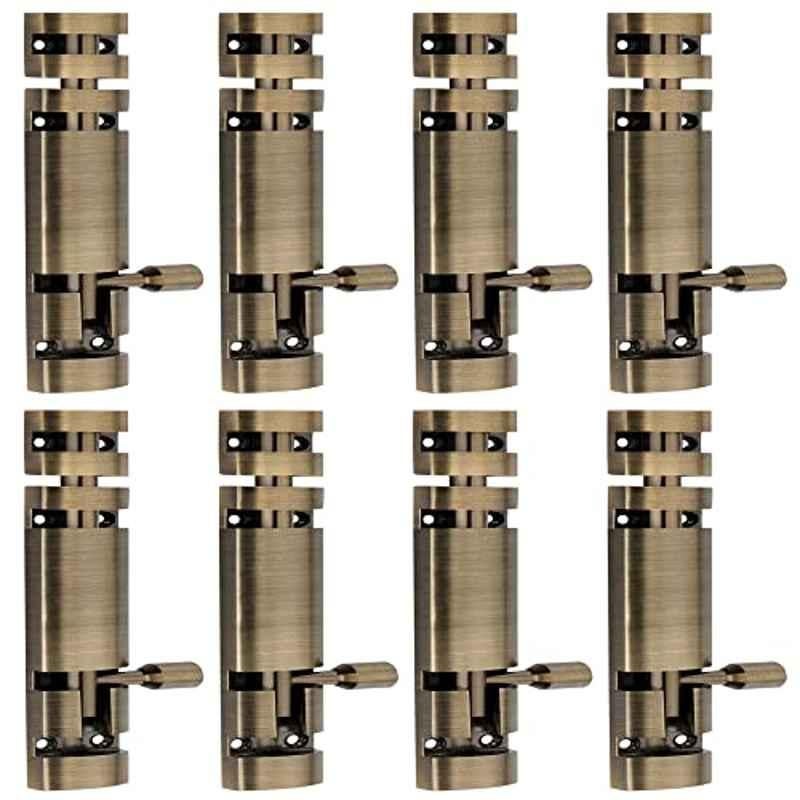 Screwtight Xylo 6 inch Aluminium Antique Brass Finish Tower Bolt, XYLO-BA-6IN-8 (Pack of 8)