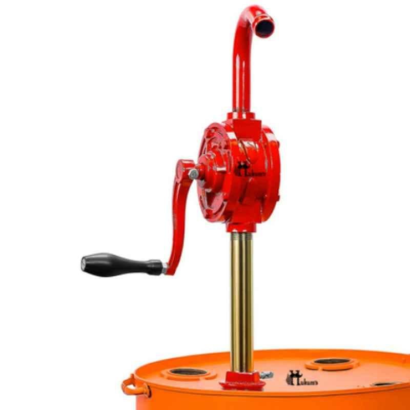 Hukums 1 inch Cast Iron Red Barrel Pump for Transferring Oil, Diesel & Kerosene