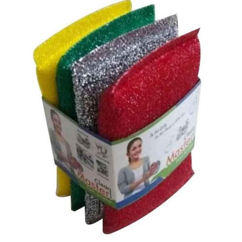 Midox 4 Pcs 3.5x5.5 inch 16mm Metallic Foam Pad Scrubber Set (Pack of 12)