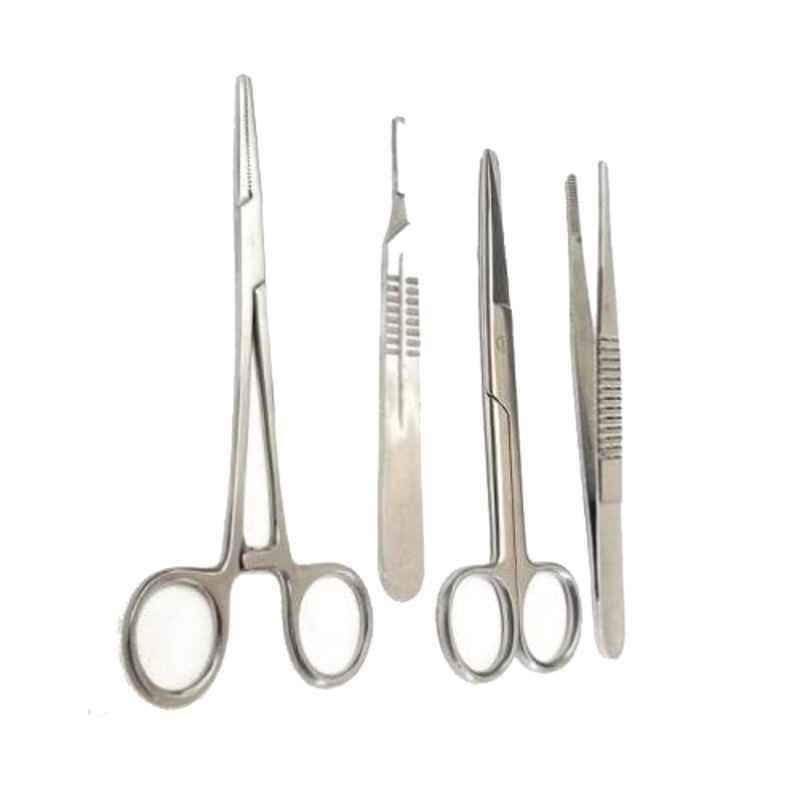 Forgesy Needle Holder, BP Handle, Dressing Scissor & Dissecting Forceps Surgical Set, FORGESY138
