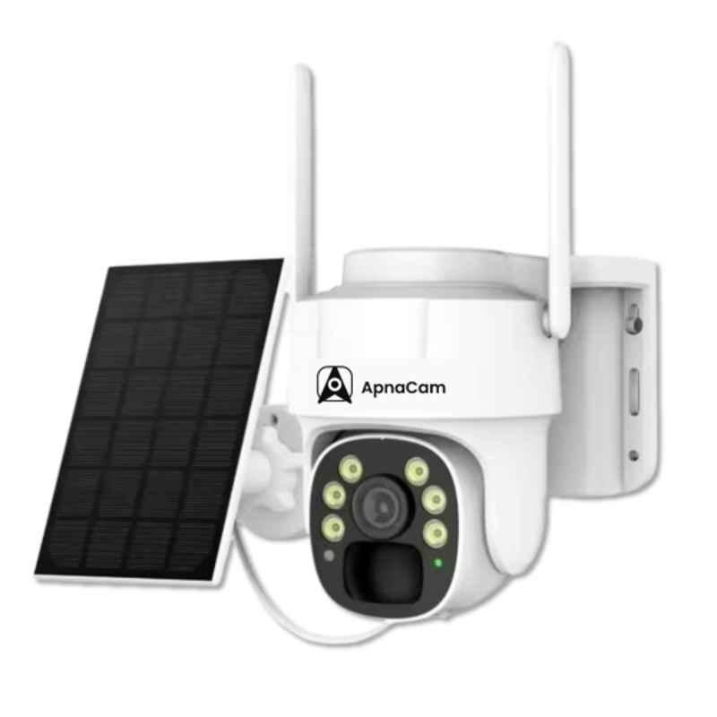 ApnaCam 4MP 2K FHD 4G Outdoor Solar CCTV SIM Camera with IP66 Weatherproof, Motion Detection, Night Vision for Home & Office Use