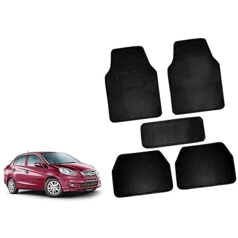 Auto Pearl 5 Pcs Polyester Black Car Floor Carpet Set for City Idtec 2016