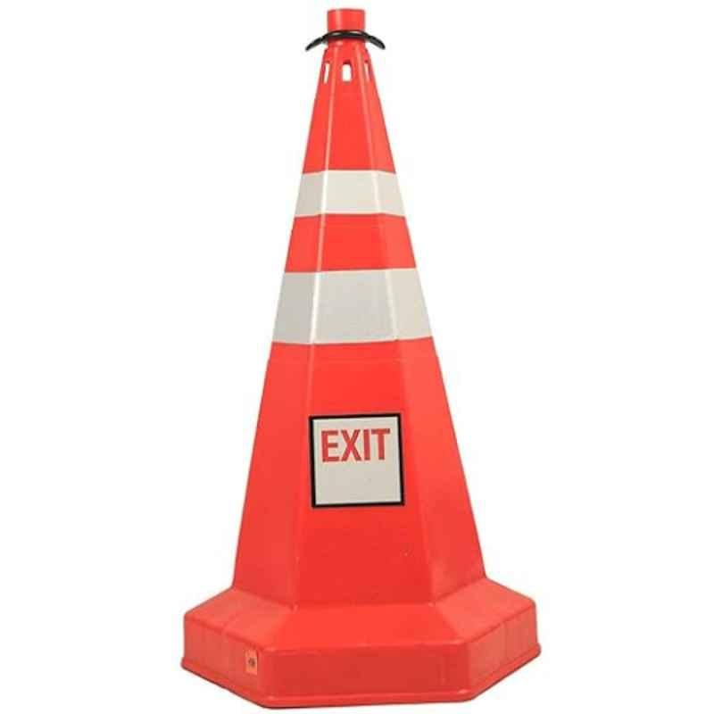 Nilkamal 750mm Rubber Orange Road Traffic Safety Cone with Exit Sign