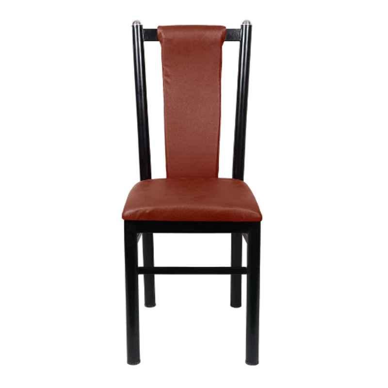 Rose Duke 38x14.5x14.5 inch Metal & Leatherette Brown Dining Chair