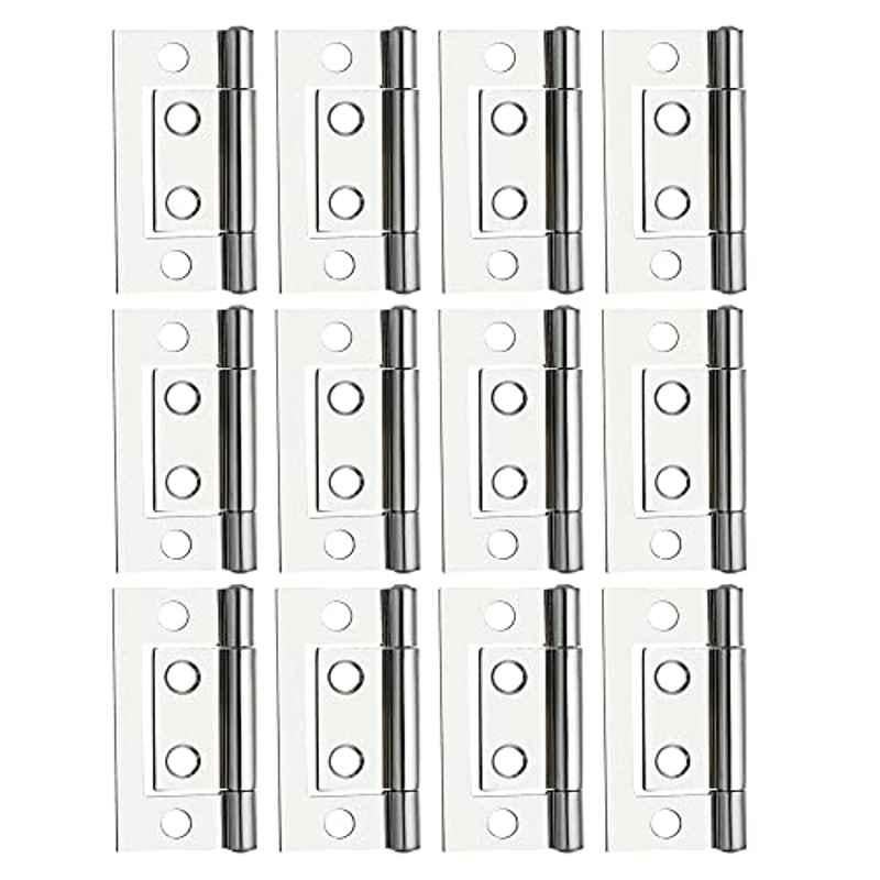 Screwtight 1.5 inch Iron Chrome Finish Cabinet Flush Hinge, â€ŽS170701CP-12 (Pack of 12)