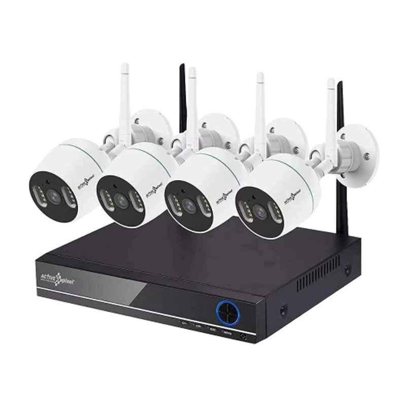 Active Pixel Auto-Pair 4 Pcs 3MP 4x1536p HD Outdoor/Indoor IP65 Waterproof IP Security Camera with Audio & 4 Channel HD NVR