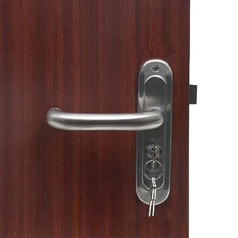 Homexpert MG1103 Stainless Steel Satin Finish Round Plate Heavy Duty Mortise Door Lock Set