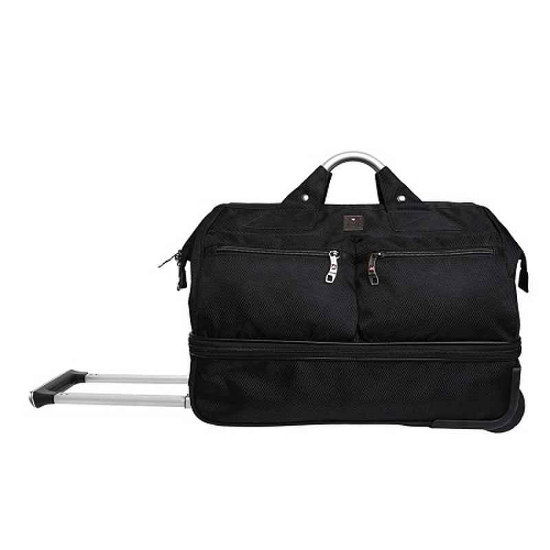 Swiss Military DB1 47L Nylon Black Double Decker Travel Duffle Bag