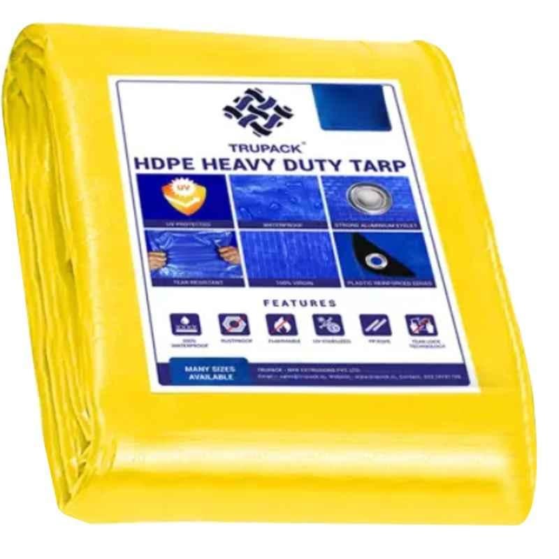 TRUPACK 24x17ft 170 GSM HDPE Yellow Heavy Duty Multi Purpose Tarpaulin Tent with Carry Bag, TRU-1702417YLW