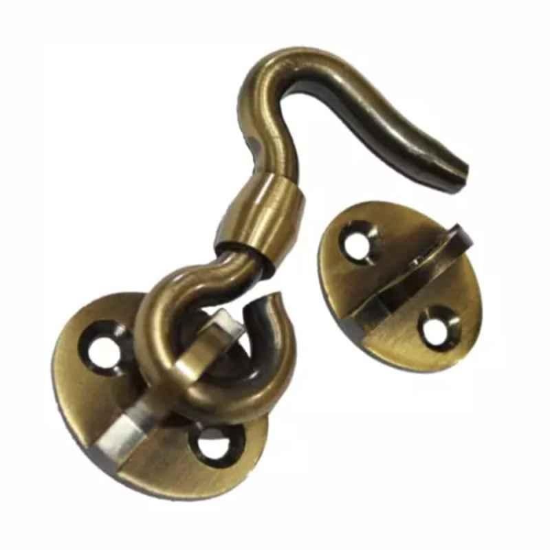 RiseOm 2 inch Antique Finish Brass Oval Eye Gate Hook, 69-PDNJ-1AWA (Pack of 4)