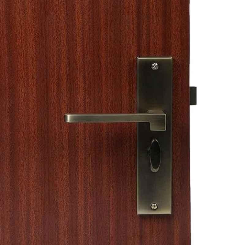 Homexpert LB306 8 inch 60mm Stainless Steel Antique Brass Finish Cylindrical Plate One Side Key Mortise Door Lock Set