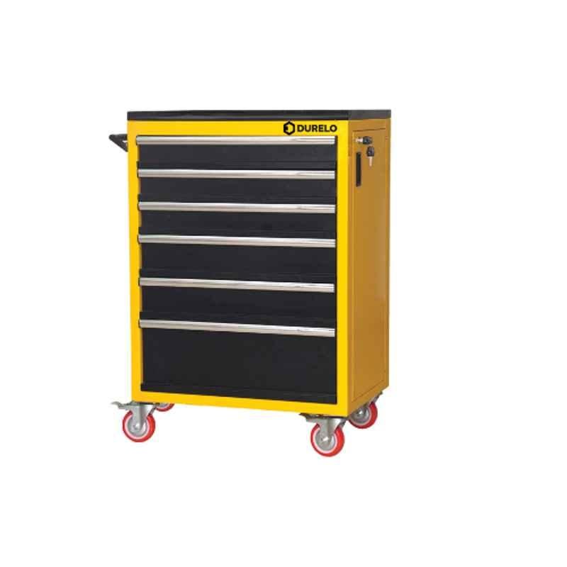 Durelo Steel  Yellow & Red 5 Drawer Tool Cabinet Roller, D24/5Y