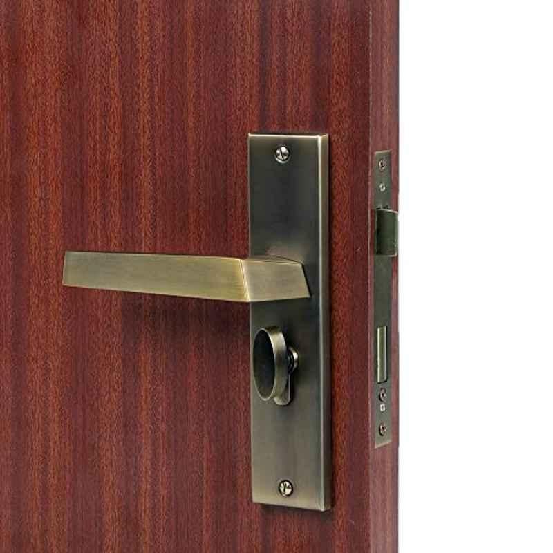 Handle Waala Sana 8 inch 60mm Stainless Steel Antique Brass Finish Cylindrical Plate One Side Key Mortise Door Lock Set