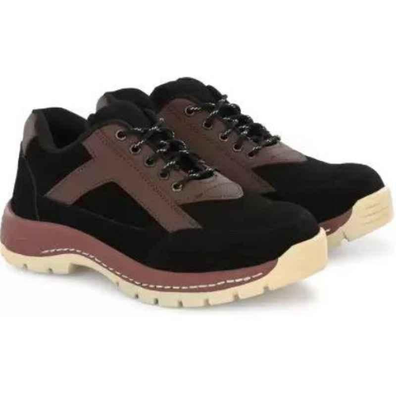Adzon Leather Black Steel Toe Safety Shoes, 2253, Size: 7