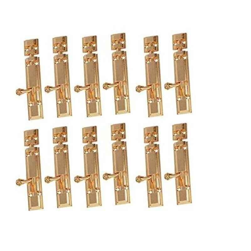 Smart Shophar 6 inch Brass Gold Royal Tower Bolt, SHA10TW-ROYA-GL06-P12 (Pack of 12)