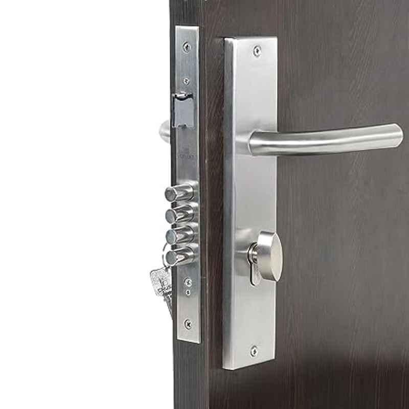 Handle Waala MG1106-OSK 10 inch 60mm Stainless Steel Silver Cylindrical Plate One Side Key Mortise Door Lock Set
