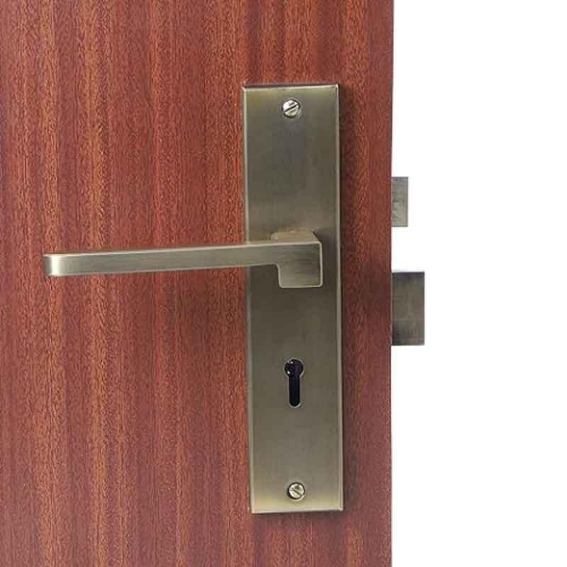 Homexpert LB306 8 inch 60mm Stainless Steel Antique Brass Finish Cylindrical Plate Mortise Door Lock Set