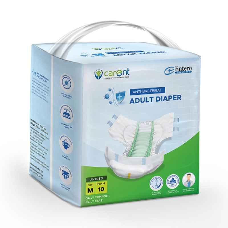 Carent 10 Pcs xxlarge Anti Bacterial Adult Diaper Set, Diaper-M-S1