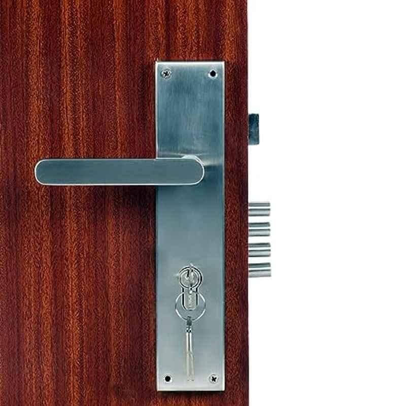 Handle Waala MG304 10 inch 60mm Stainless Steel Satin Finish Cylindrical Plate Both Side Key Mortise Door Lock Set