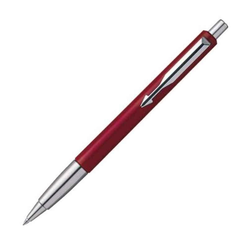 Parker Red Vector Chrome Trim Blue Ball Pen