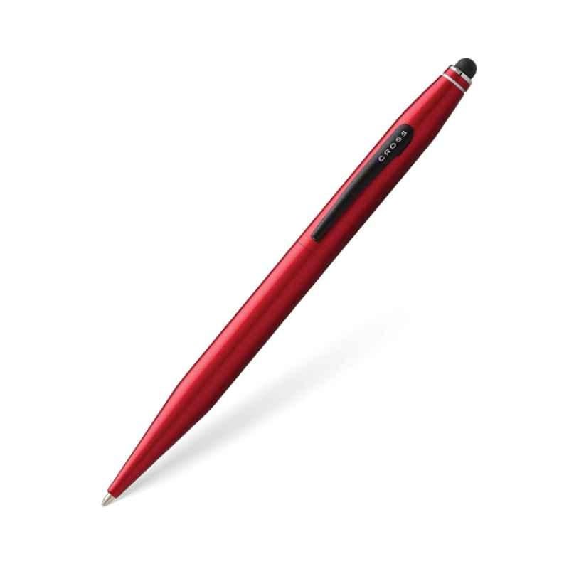 Cross Tech-2 Black Ink Metallic Red Finish Stylus Ballpoint Pen with 1 Pc Black xxlarge Tip Set, AT0652-8