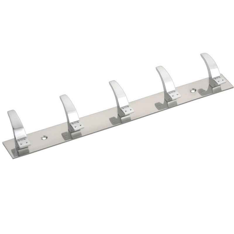 Abyss ABDY-1264 5 Pronged Doted Chrome Finish Stainless Steel Multipurpose Hook Rail