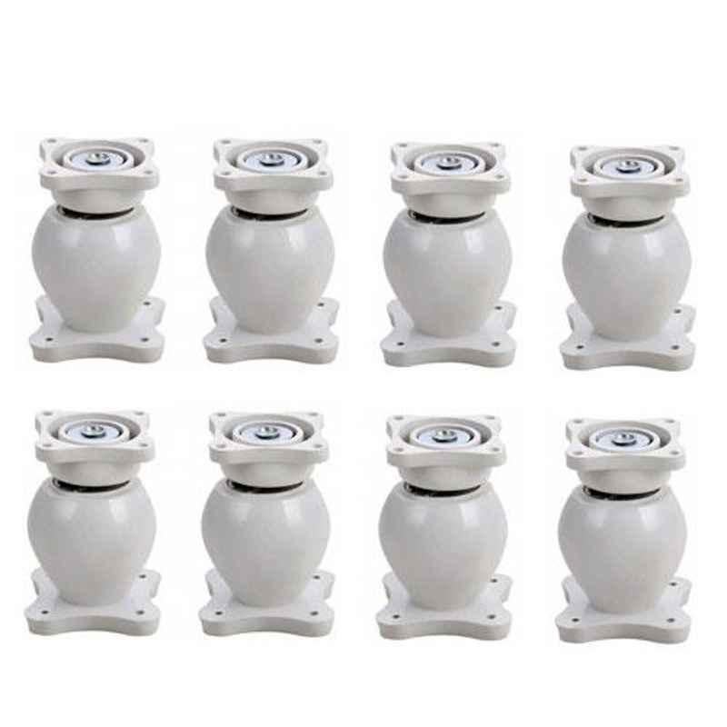 Nixnine Plastic White Magnetic Door Stopper, NO-6_WHT_8PS_A (Pack of 8)