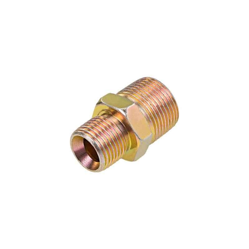 Supreme Control System 3/4x1/2 Mild Steel Hex Nipple Pipe Fitting Reducer with BSP Male Connector & Zinc Plating