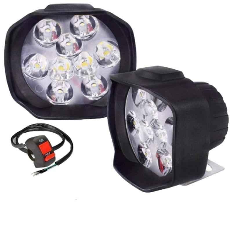 Love4ride 2 Pcs 9 Shilon 15W LED Fog Light Set with Switch for Bike