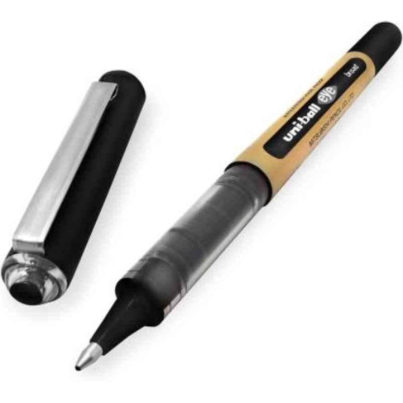 Uniball UB 150 1mm Black Eye Roller Ball Pen with Blister Packaging (Pack of 6)