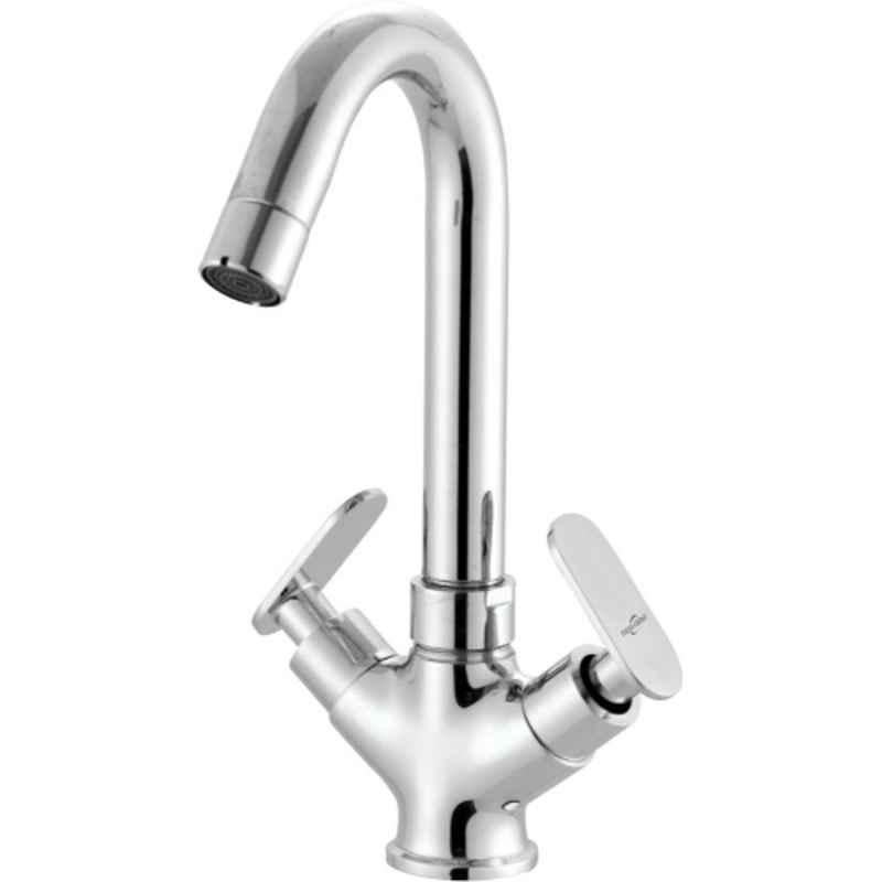 Neelkund Capsule Brass Silver Center Hole Basin Mixer