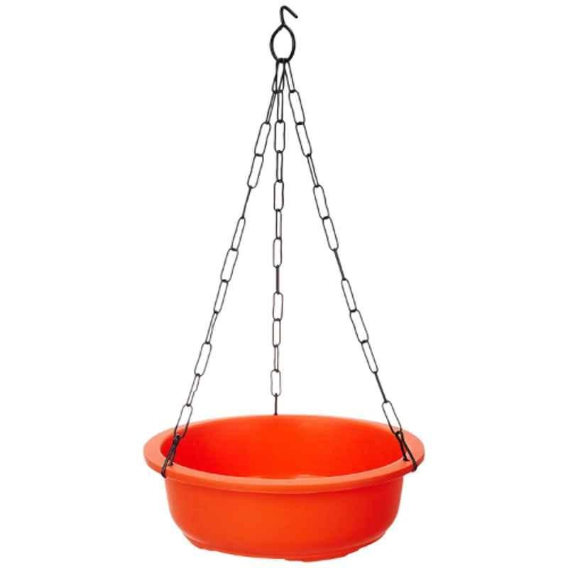 Gardens Need 4 Pcs 26x26x8.5cm 100% Virgin Plastic Bonsai-10 Orange Hanging Planter with Iron Chain