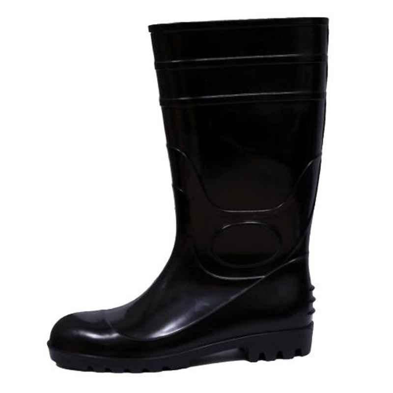 Neosafe Jumbo-14 PVC Steel Toe Black Work Gumboots, Size: 7
