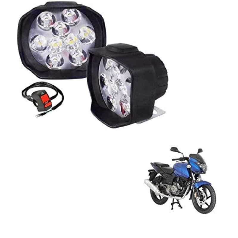 Kozdiko 2 Pcs Sheen 15W 9 LED 6000k Transformer Bumble Bee Style LED Fog Light Set for Bajaj Pulsar 180, koz_81262