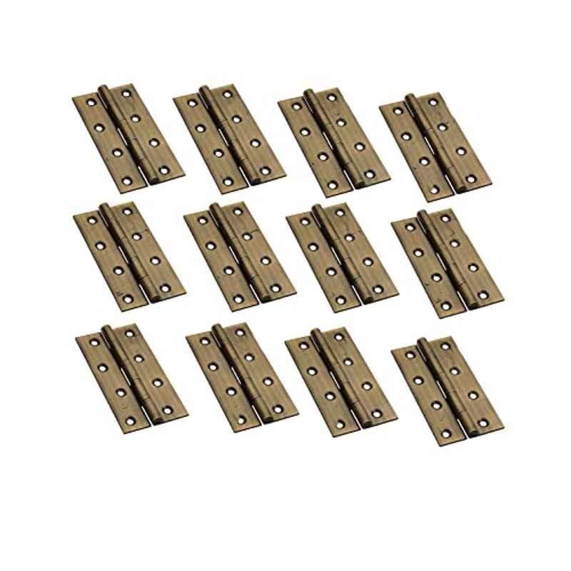 Jovial Lacier 3 inch 16G Stainless Steel Antique Brass Door & Window Butt Hinges (Pack of 12)