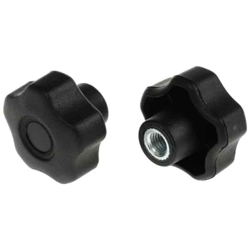 RS Pro M8 Black Multiple Lobes Clamping Knob, 7027598