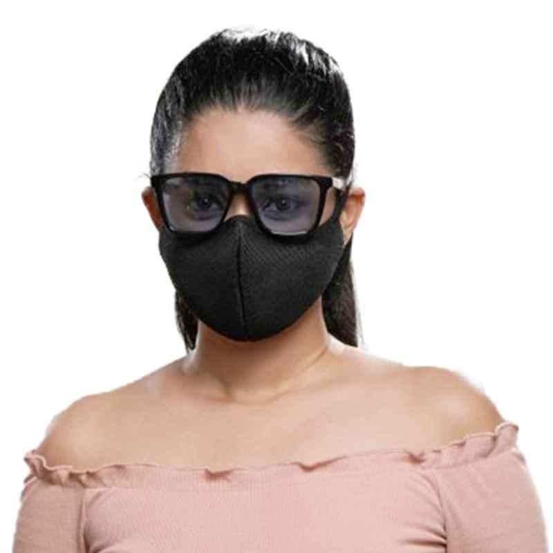 Smart Care N99 Fabric Black Reusable Face Mask, PSFM03, Size: Small (Pack of 4)