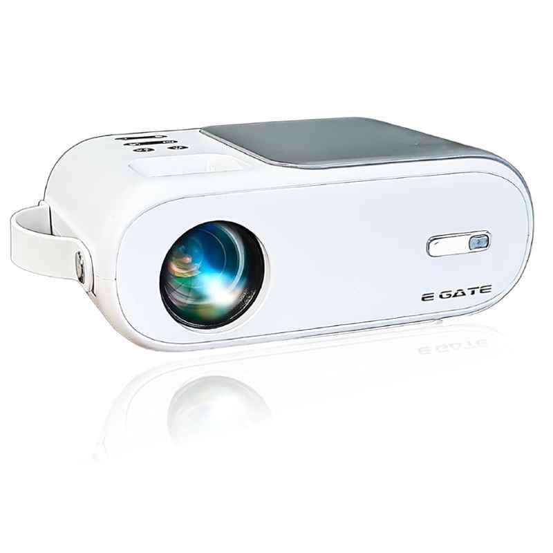 Egate i9 1800lm White LED Full HD Projector with Vertical Keystone Digital Zoom, Inbuilt Speaker & 150 inch Screen Display, Ei9027