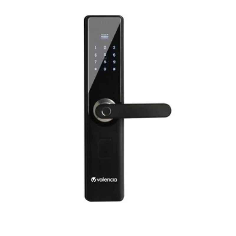 Valencia Ajax Aluminium Alloy Glass Finish Black Smart Door Lock