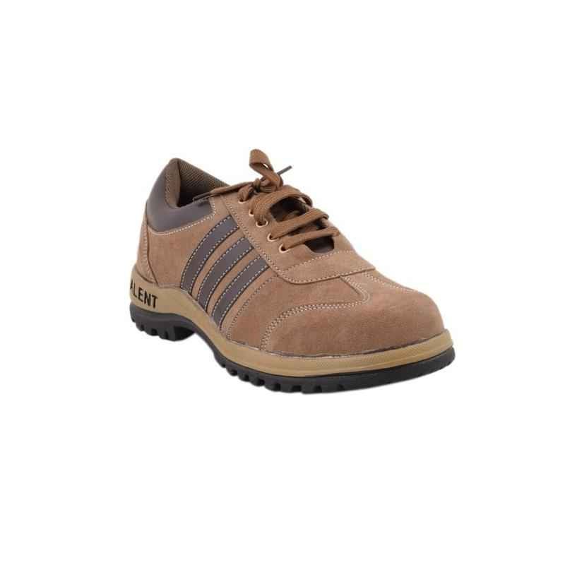 Neosafe Talent A5008 Low Ankle Steel Toe Sporty Brown Work Safety Shoes, Size: 9