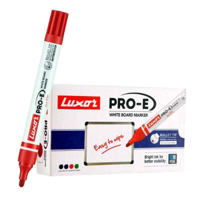 Luxor Pro-E Red Refillable White Board Marker, 1885 (Pack of 500)
