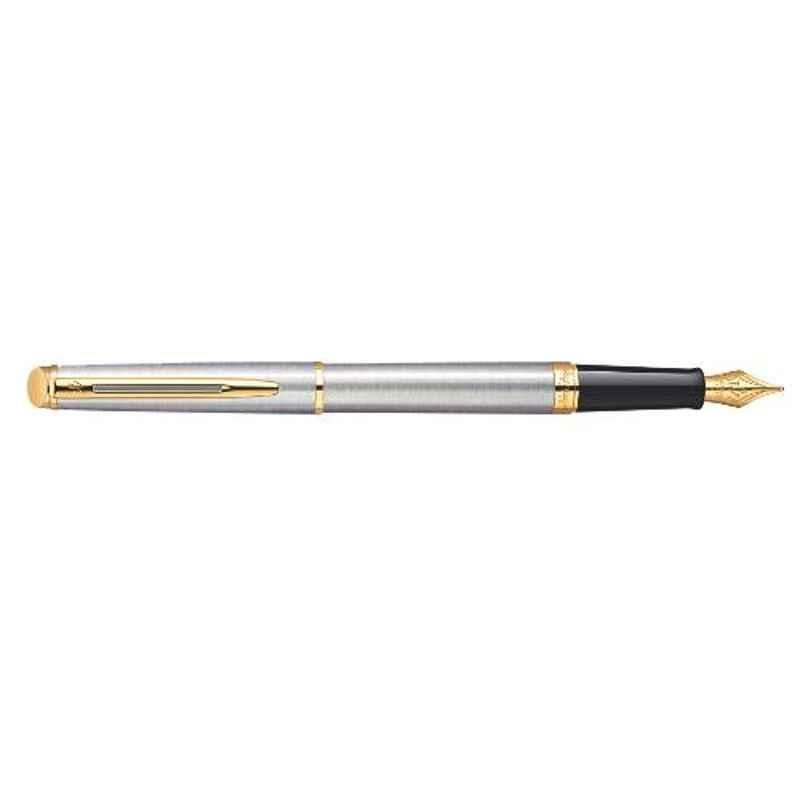 Waterman Blue Ink Hemisphere Stainless Steel GT Fountain Pen