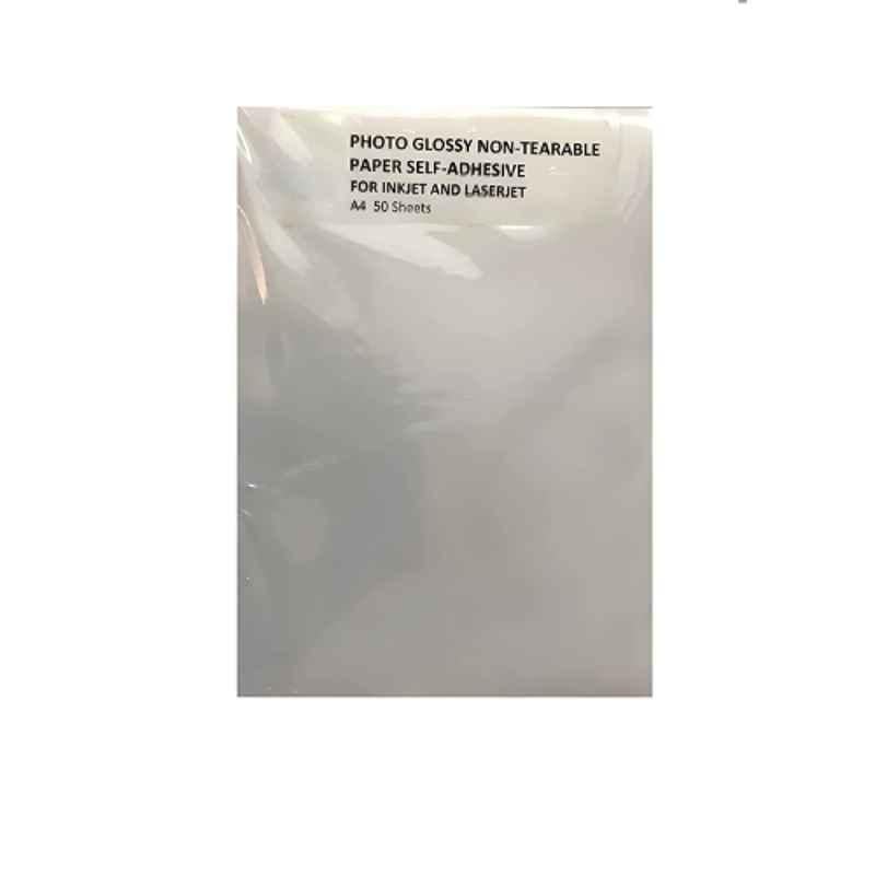 AN 50 Pcs A4 Non-Tearable Glossy Photo Paper Set for Inkjet & Laser Let Printers