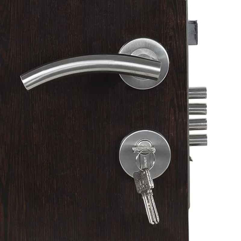 Homexpert Rose MG1102-R-BSK 60mm Stainless Steel Silver Both Side Key Mortise Door Lock Set