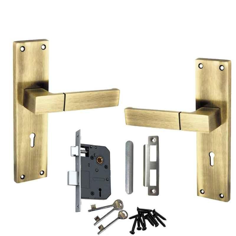 Atom 203mm 6 Lever Antique Finish Mortise Lock Handle Set with 3 Keys, AL-51K.Y.ANTL-2