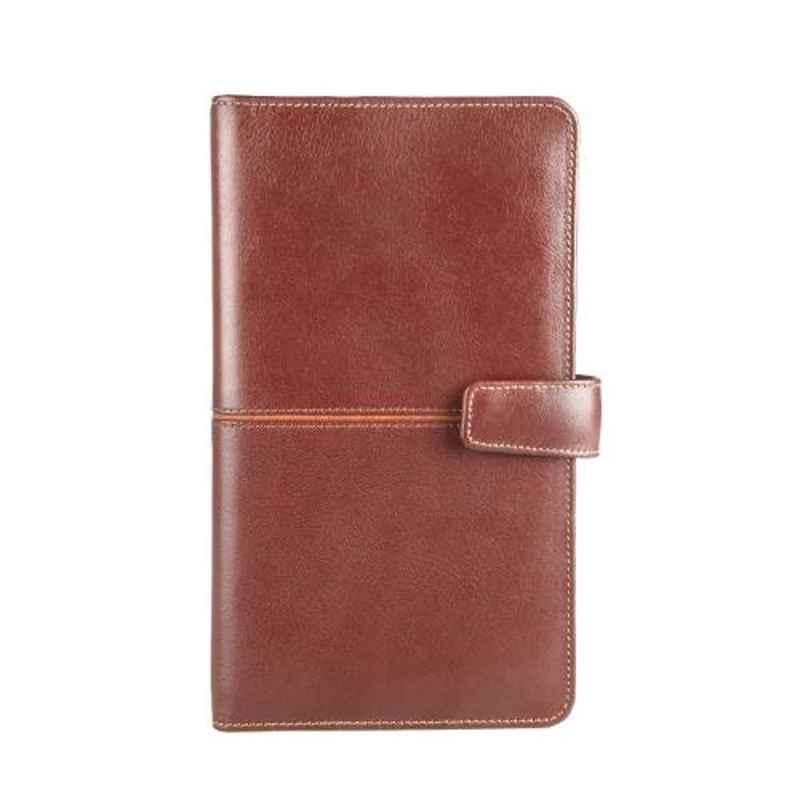 Elan 20.5x12x2cm 4 Slots Leather Brown Insta Notebook, ELIN-171-BR